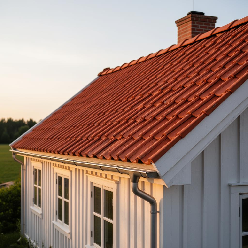 Renoverad skånsk gård med nytt tegeltak
